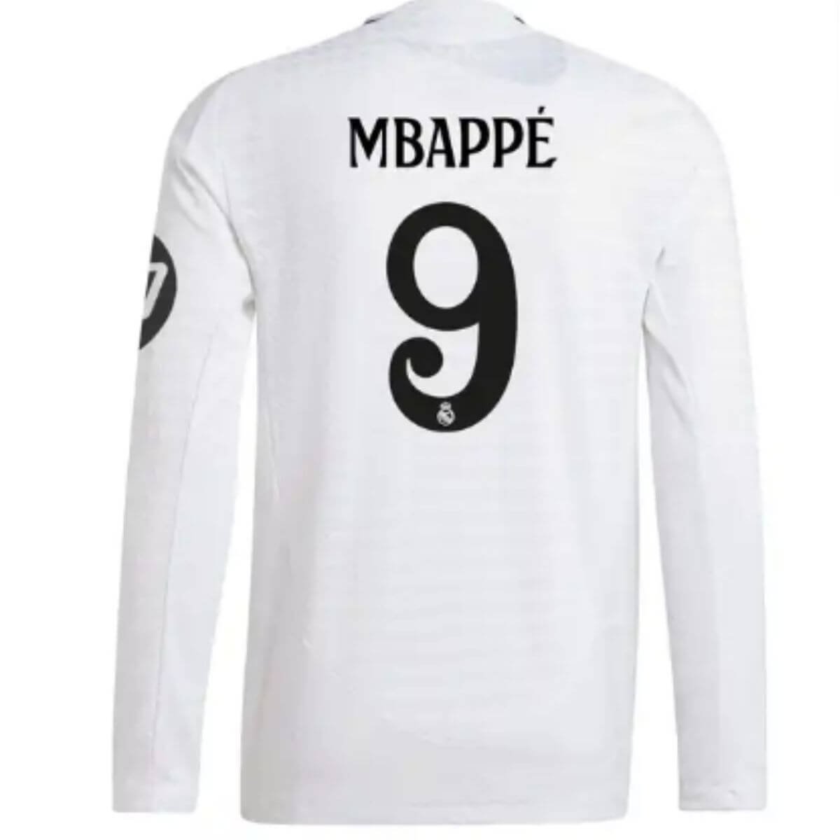 Camisa-titular-real-madrid-mbappe-9-Manga-Comprida-2024-25-Branca-jogador-loja-malta-esportes- Camisa Titular Real Madrid Mbappe #9 Manga Comprida 2024/25 Branca Jogador