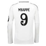Camisa-titular-real-madrid-mbappe-9-Manga-Comprida-2024-25-Branca-loja-malta-esportes-