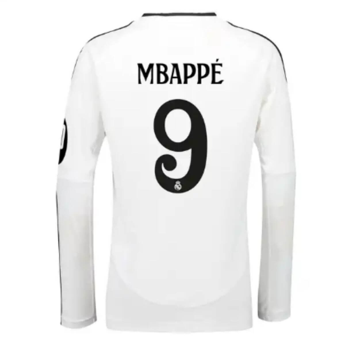 Camisa-titular-real-madrid-mbappe-9-Manga-Comprida-2024-25-Branca-loja-malta-esportes- Camisa Titular Real Madrid Mbappe #9 Manga Comprida 2024/25 Branca