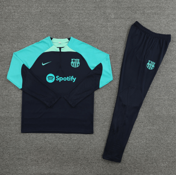 Conjunto Barcelona Treino Jaqueta/Calça Azul Escura 2023/24