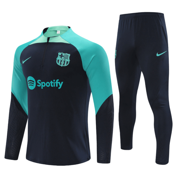 Conjunto Barcelona Treino Jaqueta/Calça Azul Escura 2023/24