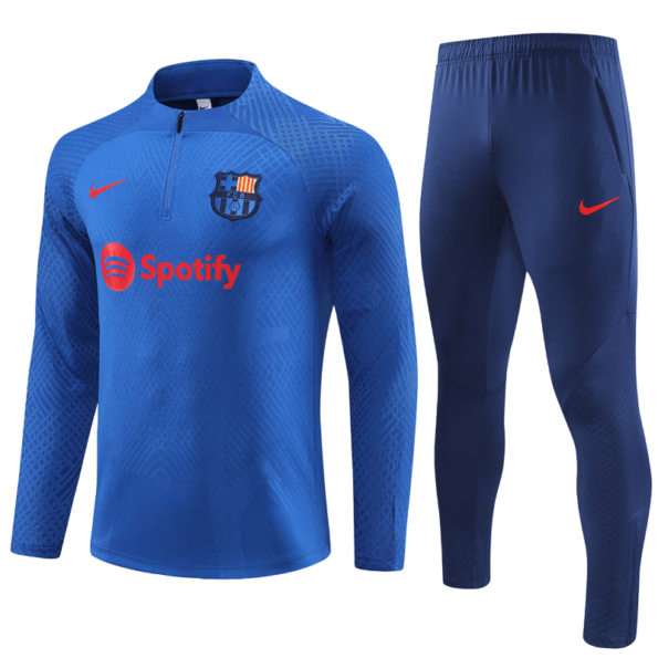 Conjunto Barcelona Treino Jaqueta/Calça Azul Escura II Jogador 2022/23