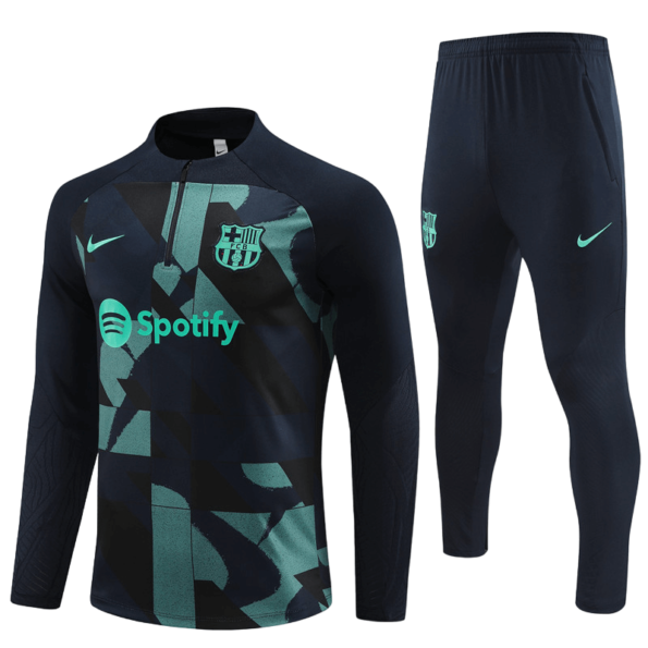 Conjunto Barcelona Treino Jaqueta/Calça Full Azul Escura 2023/24