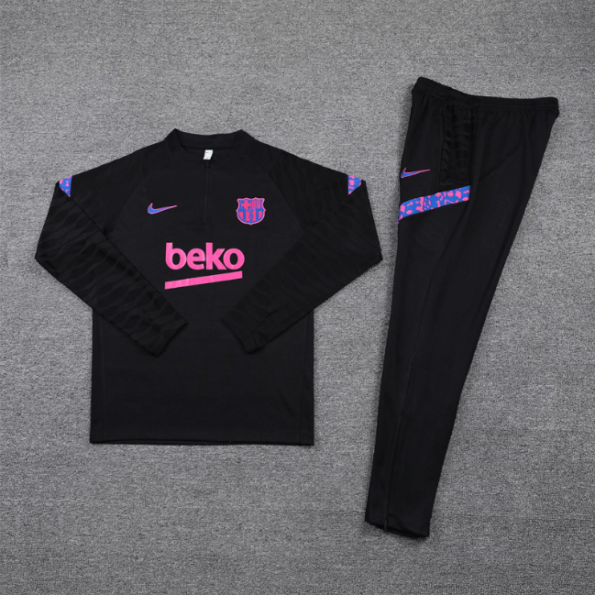 Conjunto Barcelona Treino Jaqueta/Calça Preta 2021/22