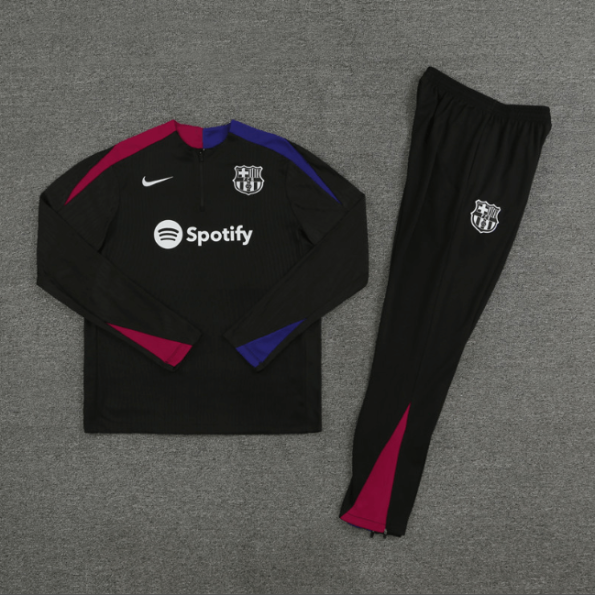 Conjunto Barcelona Treino Jaqueta/Calça Preta 2024/25 Jogador