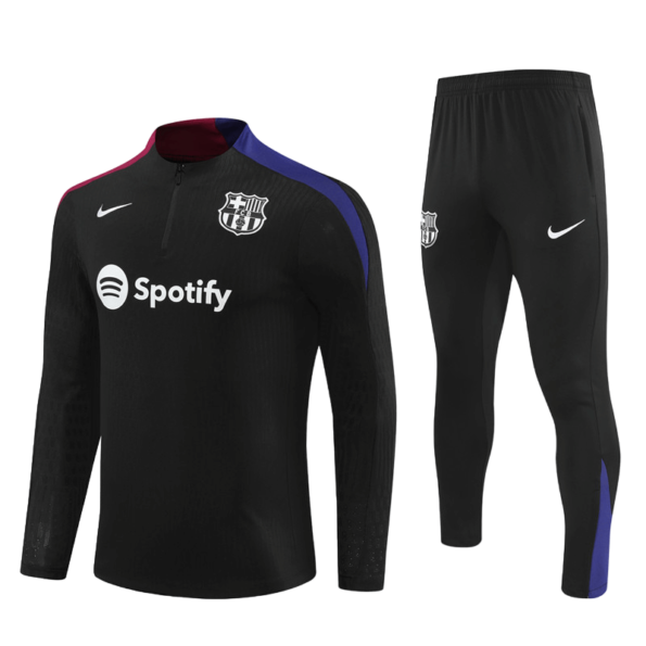 Conjunto Barcelona Treino Jaqueta/Calça Preta 2024/25 Jogador