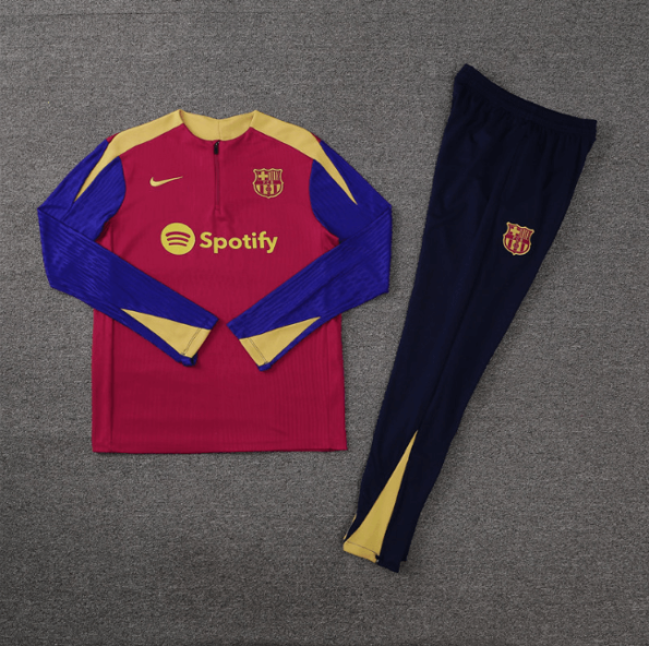 Conjunto Barcelona Treino Jaqueta/Calça Vermelha 2024/25 Jogador