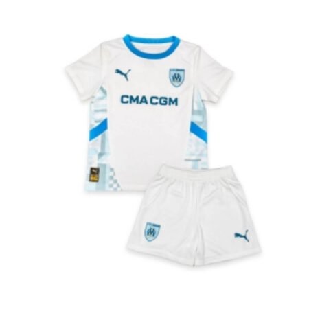 Kit Infantil Olympique de Marseille Titular Branca I 2024/25 Unissex