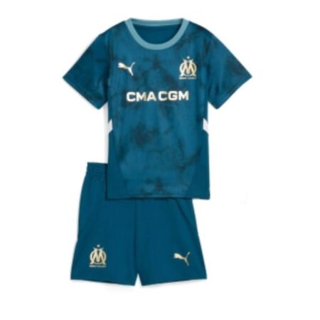 Kit Infantil Olympique de Marseille Away Azul Escuro 2024/25 Unissex