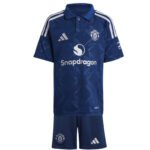Kit Infantil Manchester United Azul Away II 2024/25 Unissex
