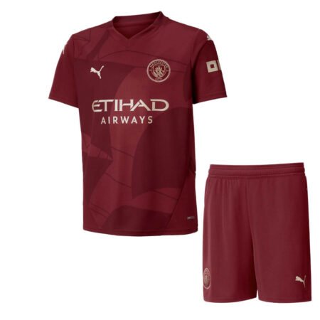 Kit Infantil Manchester City Vermelha II 2024/25 Unissex