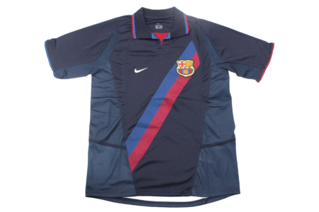 Camisa Reserva Barcelona Azul Escura II Away 2002 Masculina