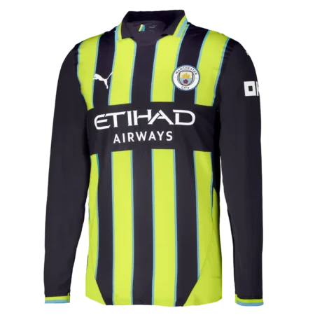 Camisa Reserva Manchester City Verde/Preta 2024/25 Manga Longa