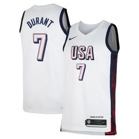 Camisa Regata Basquete USA Branca Durant 7 2024/25