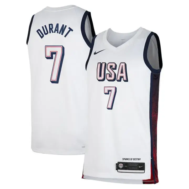 Camisa Regata Basquete USA Branca Durant 7 2024/25