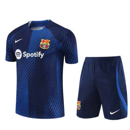Conjunto Barcelona Treino Camisa/Short Azul Escura 2023/24