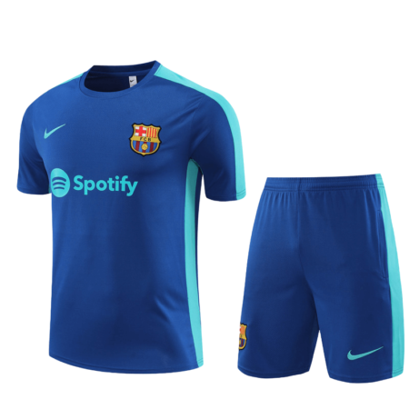 Conjunto Barcelona Treino Camisa/Short Azul Escura/Clara 2023/24