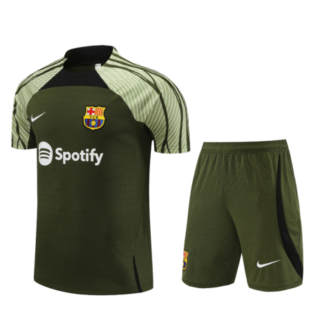 Conjunto Barcelona Treino Camisa/Short Verde Musgo 2024/25