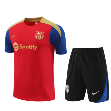 Conjunto Barcelona Treino Camisa/Short Vermelha 2024/25