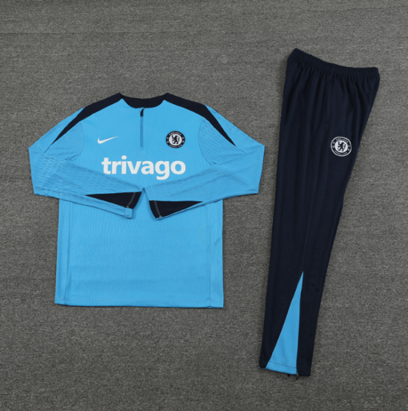 Conjunto Chelsea Treino Jaqueta/Calça Azul Jogador 2024/25