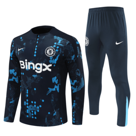 Conjunto Chelsea Treino Jaqueta/Calça Azul Escura 2024/25