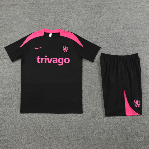 Conjunto Chelsea Treino Camisa/Short Preta 2024/25