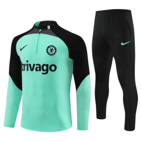 Conjunto Chelsea Treino Jaqueta/Calça Verde/Preta 2023/24