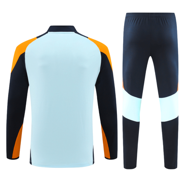 Conjunto de Treino Real Madrid Azul/Laranja 2024/25 Jaqueta e Calça