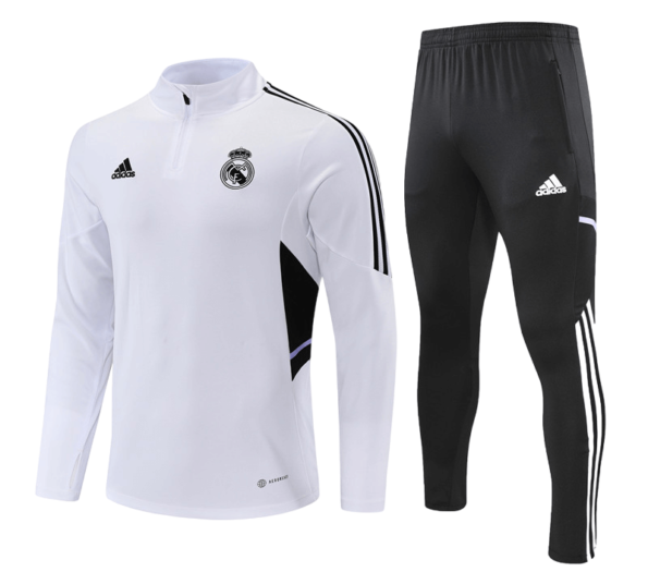 Conjunto de Treino Real Madrid Branca 2022/23 Jaqueta e Calça