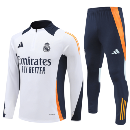 Conjunto de Treino Real Madrid Branca/Azul 2023/24 Jaqueta e Calça