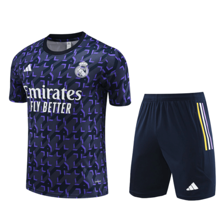 Conjunto de Treino Bermuda e Camisa Real Madrid Roxo 2023/24