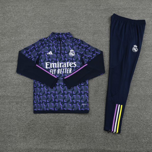 Conjunto de Treino Real Madrid Roxo 2023/24 Jaqueta e Calça