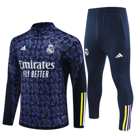 Conjunto de Treino Real Madrid Roxo 2023/24 Jaqueta e Calça