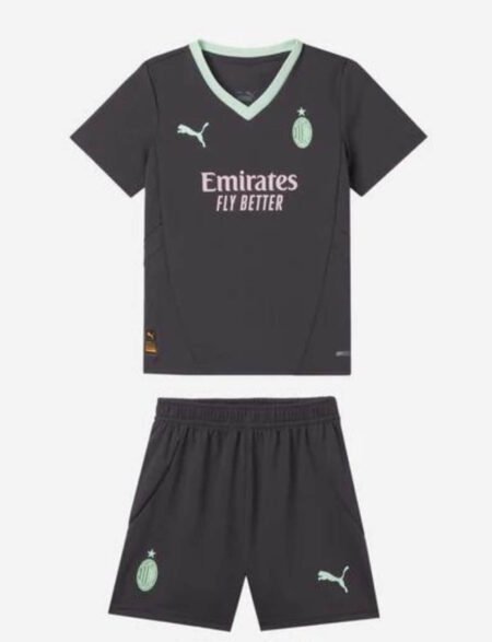 Kit Infantil Ac Milan Cinza Third III 2024/25 Unissex