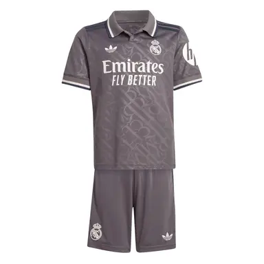 kit-infantil-terceira-real-madrid-vini-jr-cinza-iii-2024-25-loja-malta-esportes- Kit Infantil Real Madrid Terceira Bellingham #5 Cinza 2024/25