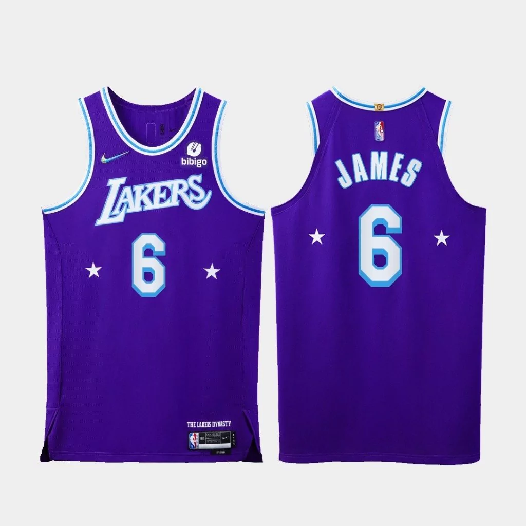 regata-nba-nike-authentic-75-aniversario-lakers-21-22-james-6-roxa-MALTA-ESPORTES Regata NBA AUTHENTIC 75º Aniversário- Lakers James #6