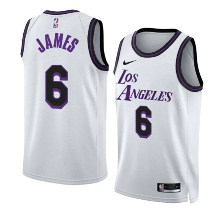 Regata NBA Los Angeles Lakers  Branca-Roxo JAMES #6