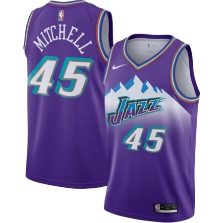 Regata NBA Utah Jazz Roxo Retrô Mitchell #45