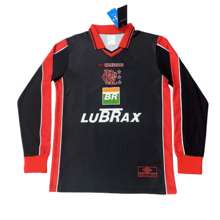 Camisa Flamengo Preta Terceira Lubrax 1999 Manga Longa