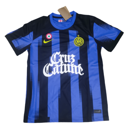 Camisa Inter de Milão Cruz Cafuné Azul Titular 2024/25 Masculina