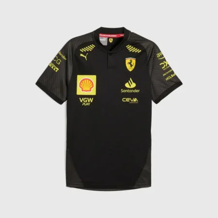 Camisa Team Scudeira Ferrari Preta GP Monza 2024 Masculina