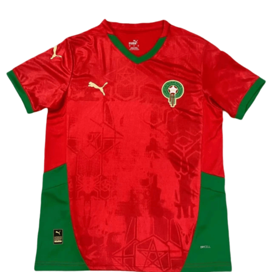 camisa-titular-marrocos-vermelha-i-home-2024-25-masculina Camisa Titular Marrocos Vermelha I 2024/25 Masculina