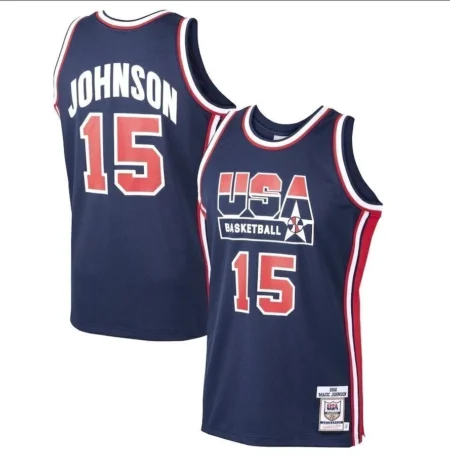 Regata NBA Dream Team USA Olimpíadas 1992 Azul Johnson #15