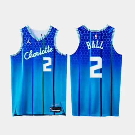 Regata NBA AUTHENTIC 75º Aniversário Charlotte Hornets Azul 21-22 Ball #2