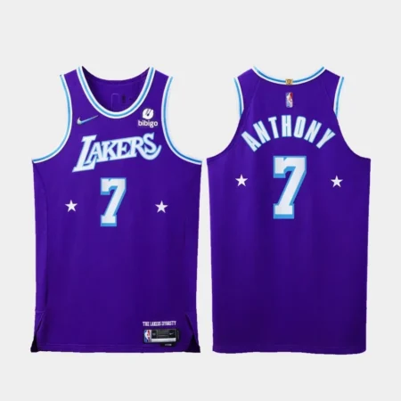 egata NBA Authentic 75 Aniversário Lakers Roxo 2021/22 Anthony #7