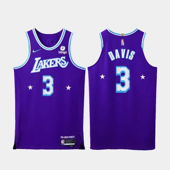 Regata NBA Authentic 75 Aniversário Lakers Roxo 2021/22 Davis #3