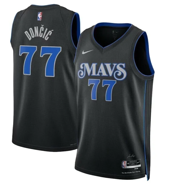 Regata NBA Swingman Dallas Mavericks Statement Preta-Azul Doncic #77