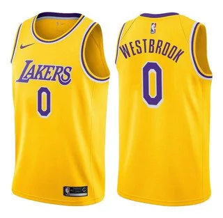 Regata NBA Swingman Los Angeles Lakers Amarela Westbrook #0