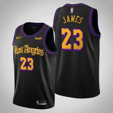 Regata NBA Swingman Los Angeles Lakers Preta James #23