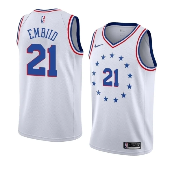 Regata NBA Branca Swingman Philadelphia 76ers 2018 Embiid #21